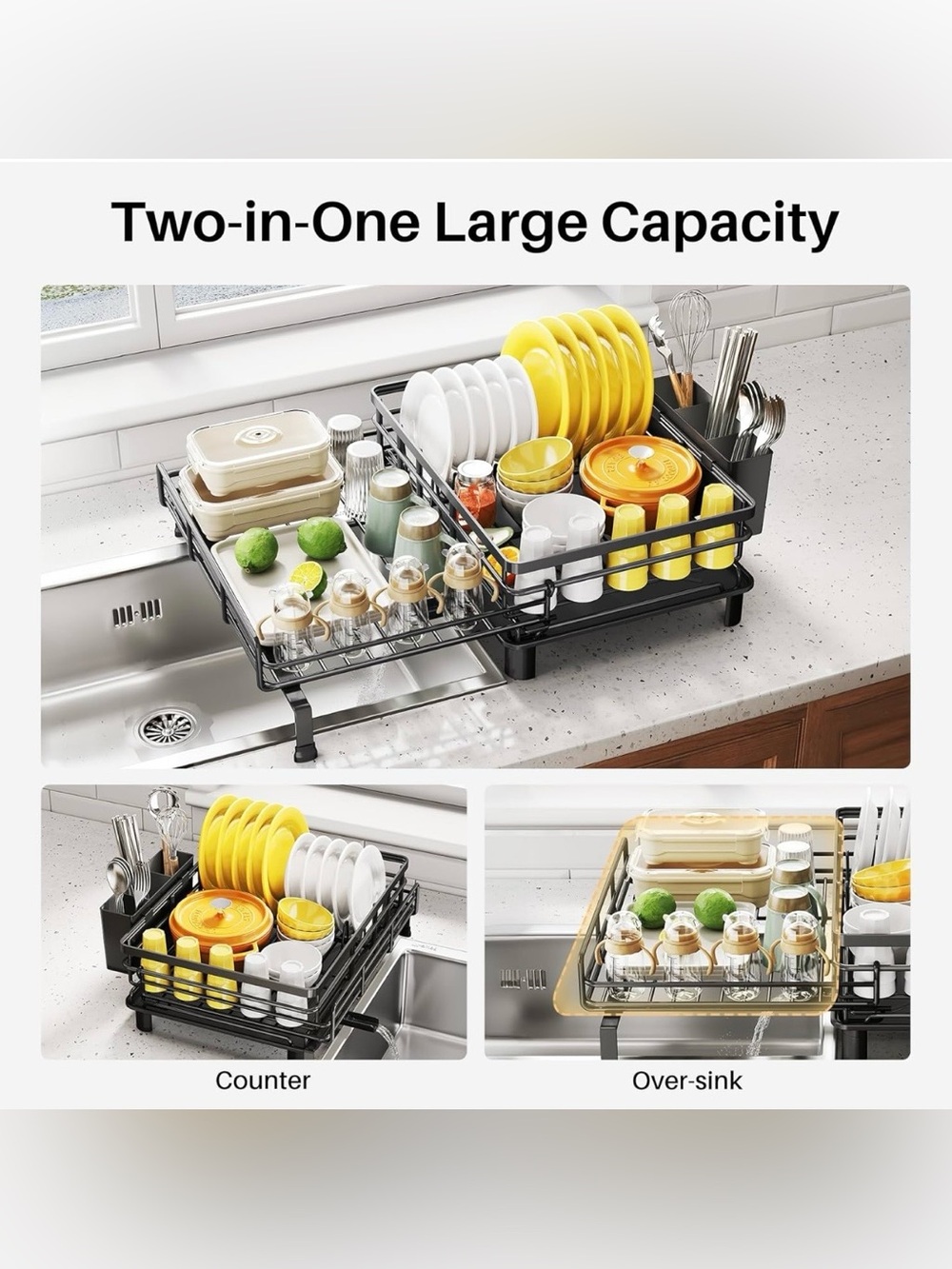 SNTD Dish Drying Rack - Extendable Dish Rack - Picture 3 of 9
